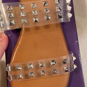 Madden Girl Silver Studded Sandals with Edgy Design